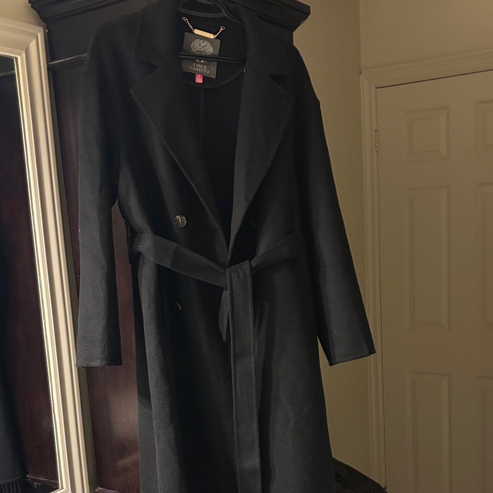Vince Camuto Black Double-Breasted Coat